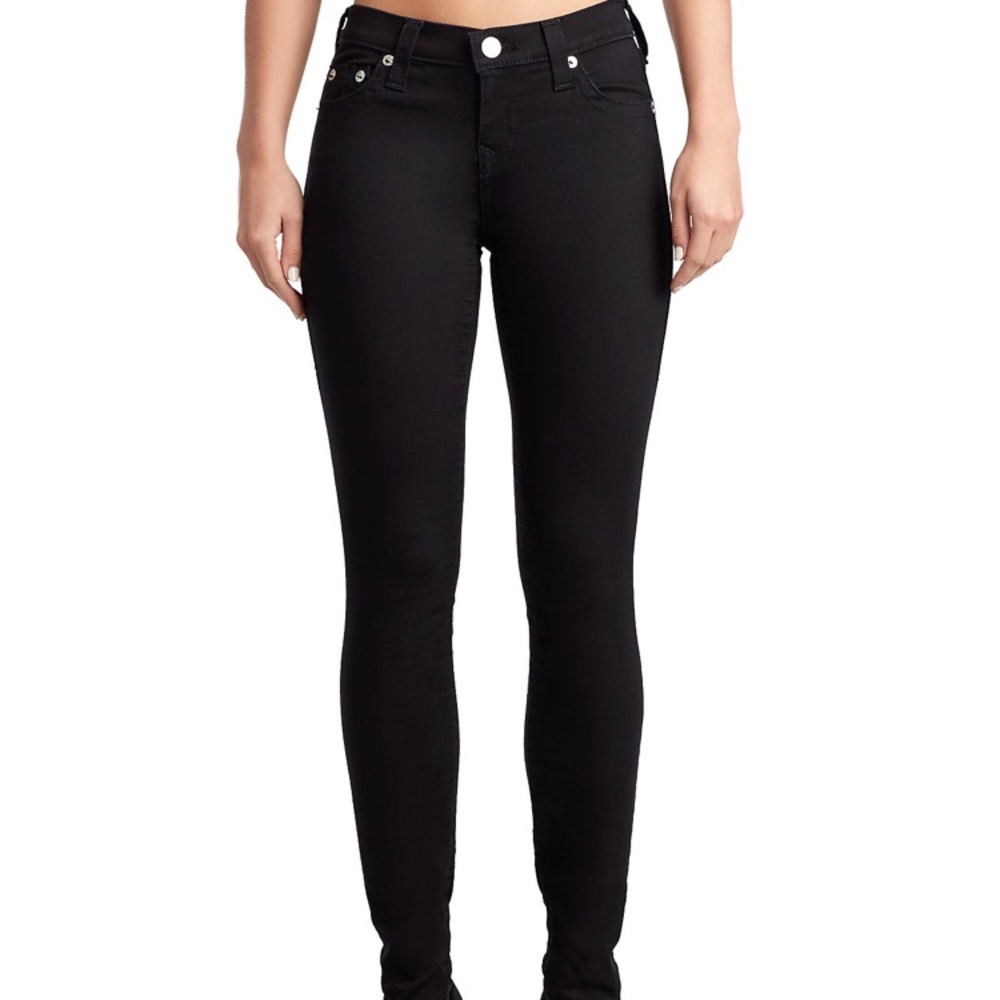 True Religion Swarovski Crystal Black Skinny Jeans